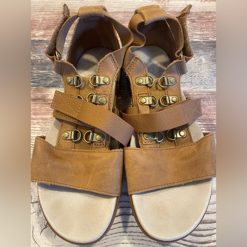 Womens Sorel "Torpeda Carly" Leather Ankle Fashion Sandal Size 7
